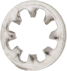 Made in USA - #8 Screw, 0.176" ID, Stainless Steel Internal Tooth Lock Washer - 0.336" OD, Uncoated, Grade 316 - Apex Tool & Supply