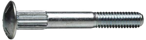 Value Collection - 3/8-16 UNC 2-1/2" Length Under Head, Ribbed Neck, Carriage Bolt - Grade 5 Steel, Zinc-Plated Clear Chromate Finish - Apex Tool & Supply