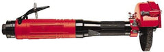 Chicago Pneumatic - 4" Wheel Diam, 12,000 RPM, Pneumatic Angle & Disc Grinder - 3/8-24 Spindle, 34 CFM, Rear Exhaust - Apex Tool & Supply