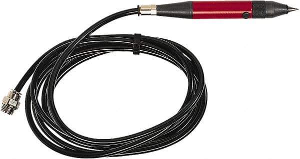 Chicago Pneumatic - 32,400 BPM, 90 psi, 0.25" Inlet, Air Engraving Pen - Compact Pen, Includes Integrated 6.5' (2 M) Hose - Apex Tool & Supply