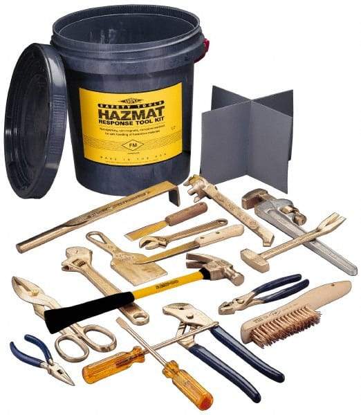 Ampco - 17 Piece Hazmat Response Tool Kit - Comes in Tool Bucket - Apex Tool & Supply