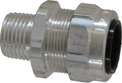 Thomas & Betts - 1/2 to 3/4" Cable Capacity, Liquidtight, Straight Strain Relief Cord Grip - 1/2 Thread, 1-3/4" Long, Aluminum - Apex Tool & Supply
