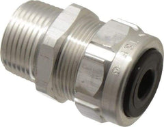 Thomas & Betts - 1/8 to 3/8" Cable Capacity, Liquidtight, Straight Strain Relief Cord Grip - 3/4 Thread, 1-25/32" Long, Aluminum - Apex Tool & Supply