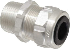 Thomas & Betts - 0.31 to 0.56" Cable Capacity, Liquidtight, Straight Strain Relief Cord Grip - 3/4 Thread, 1-25/32" Long, Aluminum - Apex Tool & Supply