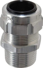 Thomas & Betts - 1/2 to 3/4" Cable Capacity, Liquidtight, Straight Strain Relief Cord Grip - 3/4 Thread, 1-25/32" Long, Aluminum - Apex Tool & Supply