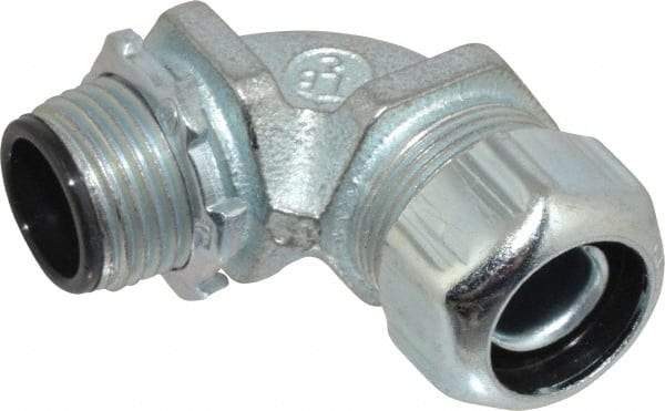 Thomas & Betts - 3/8" Trade, Steel Threaded Angled Liquidtight Conduit Connector - Insulated - Apex Tool & Supply