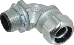 Thomas & Betts - 3/8" Trade, Steel Threaded Angled Liquidtight Conduit Connector - Insulated - Apex Tool & Supply