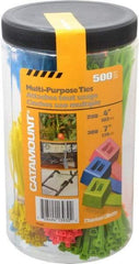 Thomas & Betts - 4 to 7 Inch Range, Blue, Green, Orange, Pink and Yellow Cable Ties - 5/8 and 1-3/4 Inch Bundle Diameter, 50 Lb. Strength, Nylon - Apex Tool & Supply