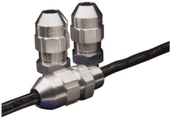 Thomas & Betts - 1/4 to 0.4" Cable Capacity, Class 1, Gas & Vapor Environments, Straight Strain Relief Cord Grip - 3/4 NPT Thread, Aluminum - Apex Tool & Supply