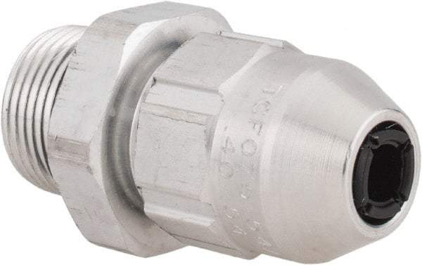 Thomas & Betts - 0.4 to 0.54" Cable Capacity, Class 1, Gas & Vapor Environments, Straight Strain Relief Cord Grip - 3/4 NPT Thread, Aluminum - Apex Tool & Supply