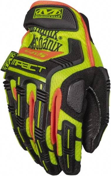 Mechanix Wear - Size S (8), ANSI Cut Lvl 4, Puncture Lvl 5, Abrasion Lvl 3, Synthetic Leather Cut Resistant Gloves - 10" Long, ArmorTex Cut Lining, Hook & Loop Cuff, Hi-Vis Yellow, Paired - Apex Tool & Supply