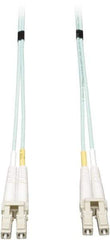 Tripp-Lite - 100' Long, LC/LC Head, Multimode Fiber Optic Cable - Aqua, Use with LAN - Apex Tool & Supply
