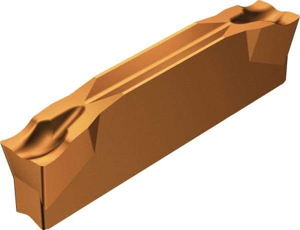 Sandvik Coromant - R123x2J CM 1125 Grade, 0.1969" Cutting Width, Carbide Cutoff Insert - 5° Right Hand Lead Angle, 0.0079" Cnr Rad, TiAlN Coated - Apex Tool & Supply
