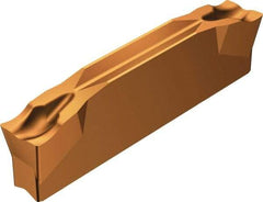 Sandvik Coromant - R123x2J CM 1125 Grade, 0.1969" Cutting Width, Carbide Cutoff Insert - 5° Right Hand Lead Angle, 0.0079" Cnr Rad, TiAlN Coated - Apex Tool & Supply