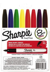 Sharpie - Assorted Colors Permanent Marker - Fine Felt Tip, AP Nontoxic Ink - Apex Tool & Supply