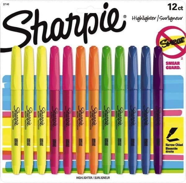 Sharpie - Assorted Colors, Highlighter - Chisel Tip, AP Nontoxic Ink - Apex Tool & Supply