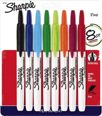 Sharpie - Assorted Colors, Permanent Marker - Retractable Fine Tip, AP Nontoxic Ink - Apex Tool & Supply