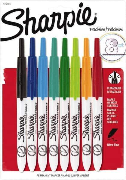 Sharpie - Assorted Colors, Permanent Marker - Retractable Ultra Fine Tip, AP Nontoxic Ink - Apex Tool & Supply