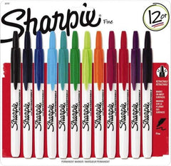 Sharpie - Assorted Colors, Permanent Marker - Retractable Fine Tip, AP Nontoxic Ink - Apex Tool & Supply