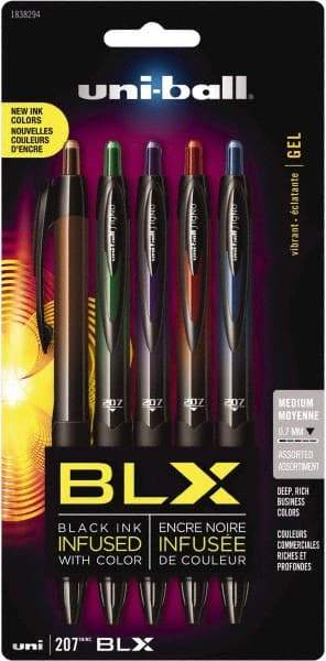 Uni-Ball - 0.7mm Retractable Pen - Blue & Black, Brown & Black, Green & Black, Purple & Black, Red & Black - Apex Tool & Supply