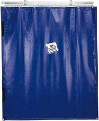TMI, LLC - 12' Door Width x 8' Door Height PVC Solid Industrial Curtain Kit - Blue - Apex Tool & Supply