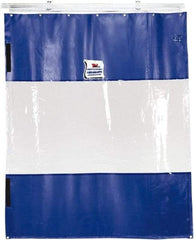 TMI, LLC - 6' Door Width x 10' Door Height PVC Solid with Vision Panel (Style) Industrial Curtain Kit - Blue/Clear - Apex Tool & Supply