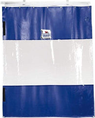 TMI, LLC - 6' Door Width x 8' Door Height PVC Solid with Vision Panel (Style) Industrial Curtain Kit - Blue/Clear - Apex Tool & Supply