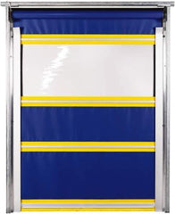TMI, LLC - 8' Door Width x 8' Door Height PVC Solid with Vision Panel & In-Tube Motorized (Style) Roll Up Dock Screen - Blue/Yellow/Clear - Apex Tool & Supply