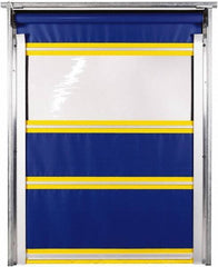 TMI, LLC - 8' Door Width x 10' Door Height PVC Solid with Vision Panel & In-Tube Motorized (Style) Roll Up Dock Screen - Blue/Yellow/Clear - Apex Tool & Supply