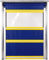 TMI, LLC - 10' Door Width x 10' Door Height PVC Solid with Vision Panel & In-Tube Motorized (Style) Roll Up Dock Screen - Blue/Yellow/Clear - Apex Tool & Supply
