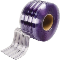 TMI, LLC - Clear Ribbed Bulk Strip Roll, Low Temperature Dock Curtain Strips - 8" Wide x 150' Long x 0.072" Thick, PVC - Apex Tool & Supply