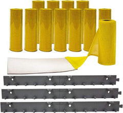 Aleco - 6' Door Width x 7' Door Height Vinyl Clear Smooth Mesh Insect Barrier - Yellow Top & Clear Bottom - Apex Tool & Supply