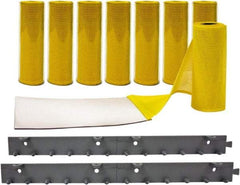 Aleco - 4' Door Width x 7' Door Height Vinyl Clear Smooth Mesh Insect Barrier - Yellow Top & Clear Bottom - Apex Tool & Supply