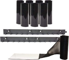Aleco - 4' Door Width x 7' Door Height Vinyl Front Base Strip (Style) Mesh Insect Barrier - Black Top & Clear Bottom - Apex Tool & Supply