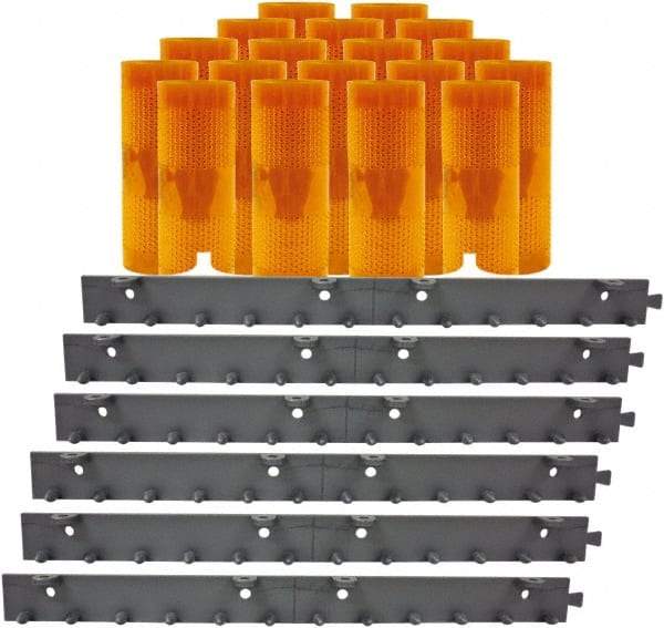 Aleco - 12' Door Width x 12' Door Height PVC AmberTech Anti-Insect Strip Door Kit - Amber - Apex Tool & Supply