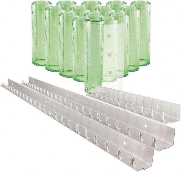 Aleco - 10' Door Width x 12' Door Height PVC Clear Smooth Antistatic Strip Door Kit - Light Green Tint - Apex Tool & Supply