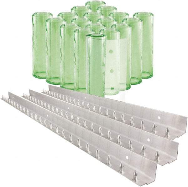 Aleco - 12' Door Width x 12' Door Height PVC Clear Smooth Antistatic Strip Door Kit - Light Green Tint - Apex Tool & Supply