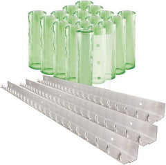 Aleco - 12' Door Width x 12' Door Height PVC Clear Smooth Antistatic Strip Door Kit - Light Green Tint - Apex Tool & Supply