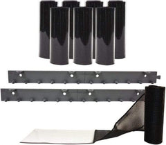 Aleco - 4' Door Width x 8' Door Height Vinyl Clear Smooth Mesh Insect Barrier - Black Top & Clear Bottom - Apex Tool & Supply