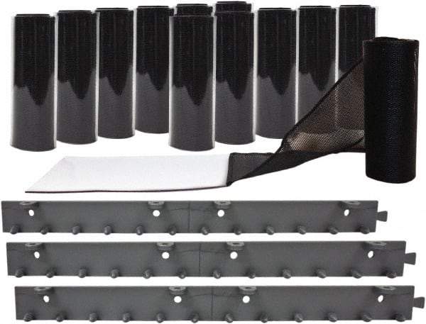 Aleco - 6' Door Width x 7' Door Height Vinyl Clear Smooth Mesh Insect Barrier - Black Top & Clear Bottom - Apex Tool & Supply