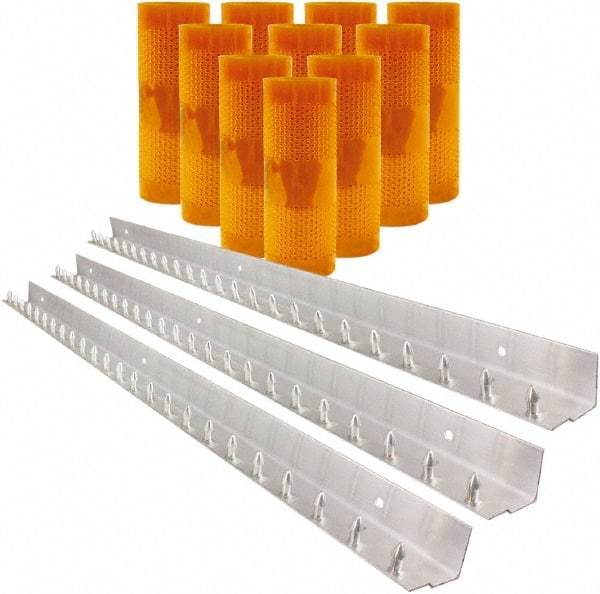 Aleco - 7' Door Width x 10' Door Height PVC AmberTech Anti-Insect Strip Door Kit - Amber - Apex Tool & Supply