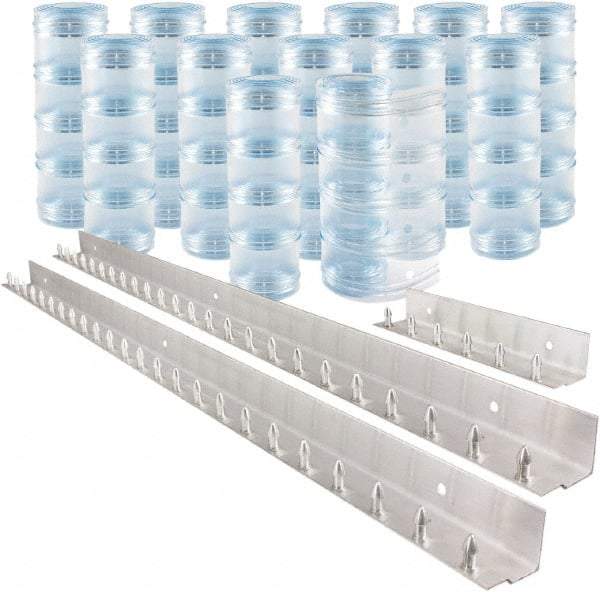 Aleco - 9' Door Width x 9' Door Height PVC Clear Ribbed Strip Door Kit - Clear - Apex Tool & Supply