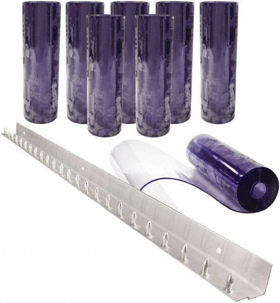Aleco - 4' Door Width x 7' Door Height PVC Clear Smooth Strip Door Kit - Clear - Apex Tool & Supply