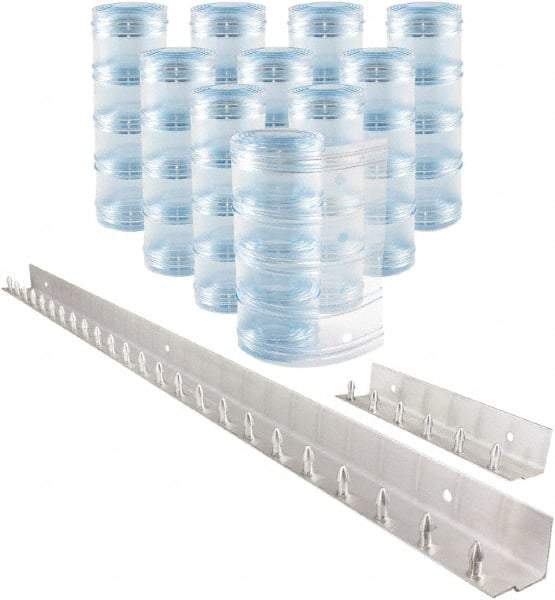 Aleco - 5' Door Width x 8' Door Height PVC Clear Ribbed Strip Door Kit - Clear - Apex Tool & Supply