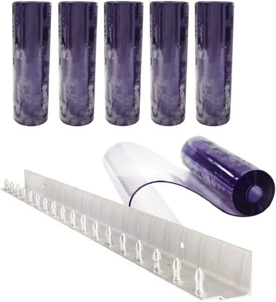 Aleco - 3' Door Width x 7' Door Height PVC Clear Smooth Strip Door Kit - Clear - Apex Tool & Supply