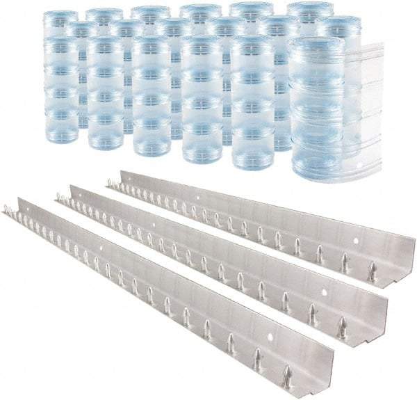 Aleco - 12' Door Width x 12' Door Height PVC Clear Ribbed Strip Door Kit - Clear - Apex Tool & Supply