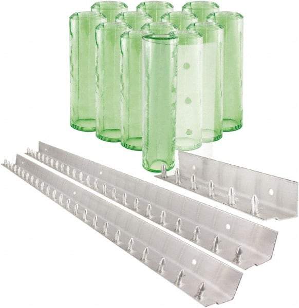Aleco - 9' Door Width x 9' Door Height PVC Clear Smooth Antistatic Strip Door Kit - Light Green Tint - Apex Tool & Supply