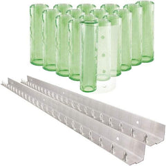 Aleco - 8' Door Width x 8' Door Height PVC Clear Smooth Antistatic Strip Door Kit - Light Green Tint - Apex Tool & Supply