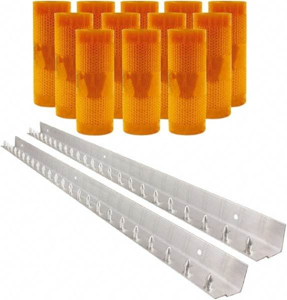 Aleco - 8' Door Width x 10' Door Height PVC AmberTech Anti-Insect Strip Door Kit - Amber - Apex Tool & Supply