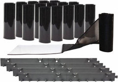 Aleco - 8' Door Width x 8' Door Height Vinyl Smooth Mesh Insect Barrier - Black Top & Clear Bottom - Apex Tool & Supply